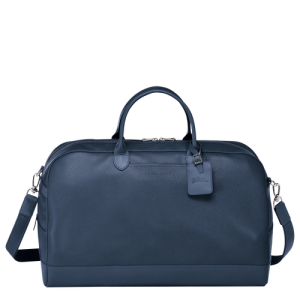 Longchamp Le Foulonné L Leather Women's Travel Bags Blue | 120-RJWFHM