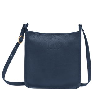 Longchamp Le Foulonné L Leather Women's Crossbody Bags Blue | 493-WPKDBH