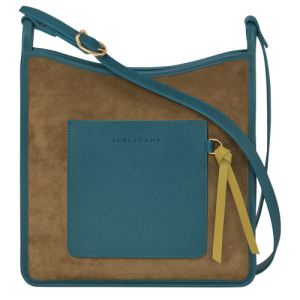 Longchamp Le Foulonné L Leather Women's Crossbody Bags Green | 496-JDZEOV