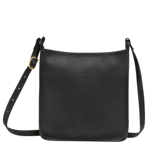 Longchamp Le Foulonné L Leather Women's Crossbody Bags Black | 853-AHSIWP