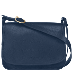 Longchamp Le Foulonné L Leather Women's Crossbody Bags Blue | 871-PBMGCQ