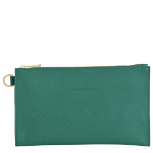 Longchamp Le Foulonné Leather Men's Pouches Green | 390-SDBVYQ