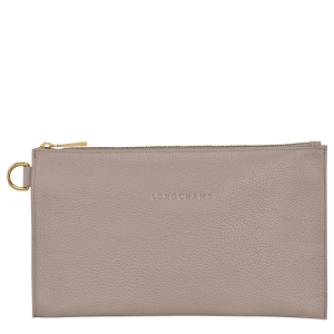 Longchamp Le Foulonné Leather Men's Pouches Grey | 637-NQEXVM