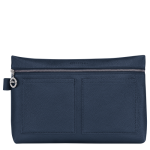 Longchamp Le Foulonné Leather Men's Toiletry Bags Blue | 083-YRATHU