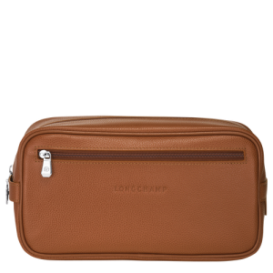 Longchamp Le Foulonné Leather Men's Toiletry Bags Brown | 157-LTOYJC