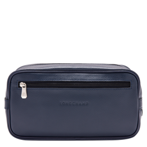 Longchamp Le Foulonné Leather Men's Toiletry Bags Blue | 516-KVGBNR