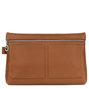 Longchamp Le Foulonné Leather Men's Toiletry Bags Brown | 813-EOIFRY