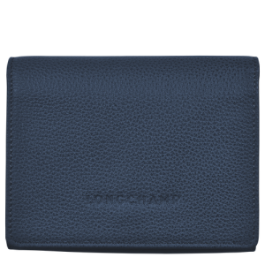 Longchamp Le Foulonné Leather Men's Wallets Blue | 526-GUSDXC