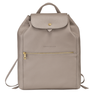 Longchamp Le Foulonné Leather Women's Backpacks Grey | 675-RWFLJV