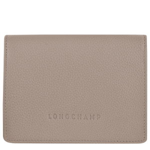 Longchamp Le Foulonné Leather Women's Compact Wallets Grey | 210-AVFSBY