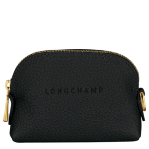 Longchamp Le Foulonné Leather Women's Coin Purses Black | 950-WNLKEM