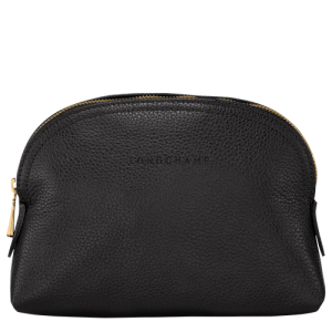 Longchamp Le Foulonné Leather Women's Pouches Black | 082-FRKEON