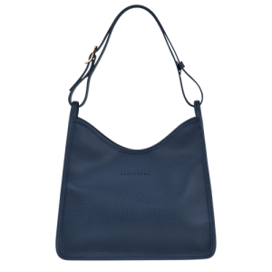 Longchamp Le Foulonné Leather Women's Shoulder Bags Blue | 024-YGQXKR