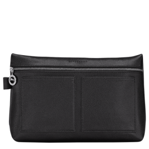 Longchamp Le Foulonné Leather Women's Toiletry Bags Black | 214-FDPIHO