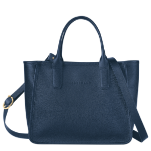 Longchamp Le Foulonné Leather Women's Top-handle Bags Blue | 805-HLBZFJ