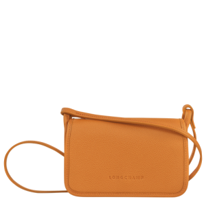 Longchamp Le Foulonné Leather Women's Wallets On Chain Orange | 571-JYAQPE