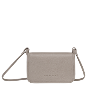 Longchamp Le Foulonné Leather Women's Wallets On Chain Grey | 581-AHBQPU