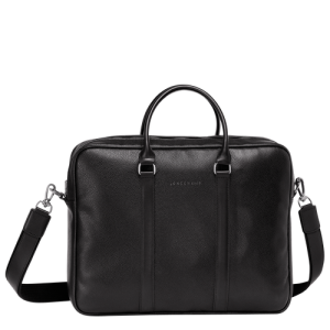 Longchamp Le Foulonné M Leather Men's Briefcase Black | 309-TYJZDP