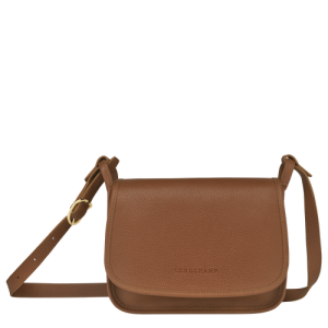 Longchamp Le Foulonné M Leather Women's Crossbody Bags Brown | 691-OLGFBK