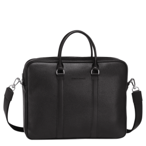 Longchamp Le Foulonné S Leather Men's Briefcase Black | 403-MDUXVP