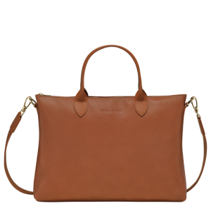 Longchamp Le Foulonné S Leather Women's Briefcase Brown | 796-ISMRQF