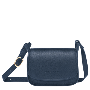 Longchamp Le Foulonné S Leather Women's Crossbody Bags Blue | 902-QFYTIW