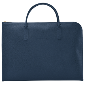 Longchamp Le Foulonné S Leather Women's Briefcase Blue | 934-SKVBFA