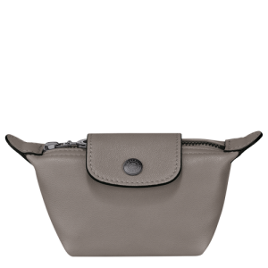 Longchamp Le Pliage Cuir Leather Men's Coin Purses Grey | 841-SJMWLO