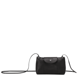 Longchamp Le Pliage Cuir Leather Women's Crossbody Bags Black | 034-HCIDAU