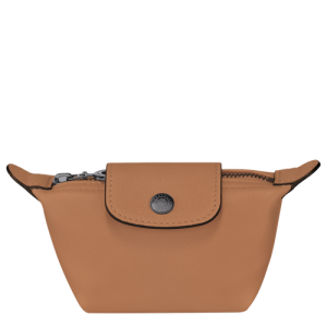 Longchamp Le Pliage Cuir Leather Women's Coin Purses Beige | 208-FWOGCV