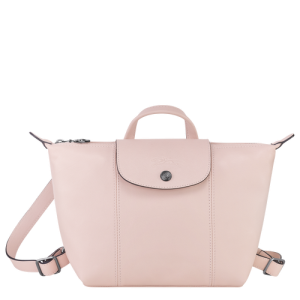 Longchamp Le Pliage Cuir Leather Women's Backpacks Pink | 260-UFKQDR