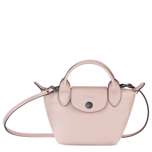 Longchamp Le Pliage Cuir Leather Women's Crossbody Bags Pink | 602-JOXKMZ