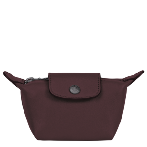 Longchamp Le Pliage Cuir Leather Women's Coin Purses Red | 926-WVBZAS