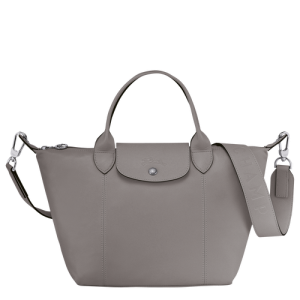 Longchamp Le Pliage Cuir S Leather Women's Top-handle Bags Grey | 279-ENBYCS