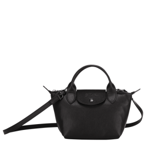 Longchamp Le Pliage Cuir XS Leather Women's Mini Bag Black | 256-DSQYAM