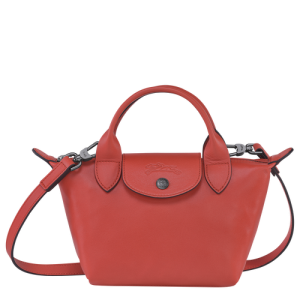 Longchamp Le Pliage Cuir XS Leather Women's Top-handle Bags Orange | 948-TOZLKS