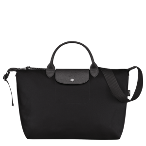 Longchamp Le Pliage Energy L Canvas, Recycled canvas Women's Top-handle Bags Black | 254-WRMOAF