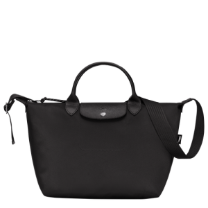 Longchamp Le Pliage Energy M Canvas, Recycled canvas Men's Handbag Black | 381-ZUDYCG