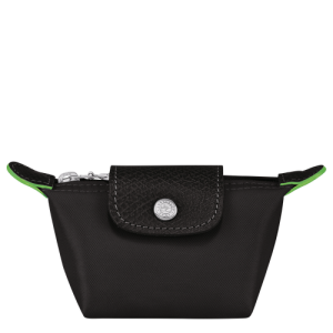 Longchamp Le Pliage Green Canvas, Recycled canvas Women's Coin Purses Black | 637-TWMEZC