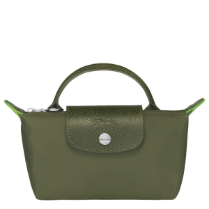 Longchamp Le Pliage Green Canvas, Recycled canvas Women's Pouches Green | 673-TCEOYR