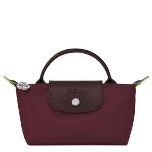 Longchamp Le Pliage Green Canvas, Recycled canvas Women's Pouches Red | 741-PUFAHX