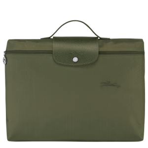 Longchamp Le Pliage Green Canvas, Recycled canvas Women's Briefcase Green | 748-BDIRHC