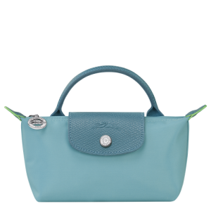 Longchamp Le Pliage Green Canvas, Recycled canvas Women's Pouches Blue | 793-DUWGTL