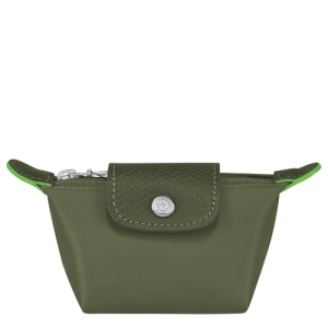 Longchamp Le Pliage Green Canvas, Recycled canvas Men's Coin Purses Green | 842-EWHTUK