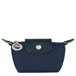 Longchamp Le Pliage Green Canvas, Recycled canvas Men's Coin Purses Blue | 879-EQDJMR