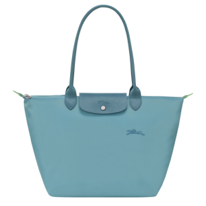 Longchamp Le Pliage Green L Canvas, Recycled canvas Women's Shoulder Bags Blue | 041-ICFGRB