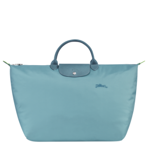 Longchamp Le Pliage Green L Canvas, Recycled canvas Men's Travel Bags Blue | 098-WXDTRF