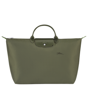 Longchamp Le Pliage Green L Canvas, Recycled canvas Women's Travel Bags Green | 195-DBRAYZ