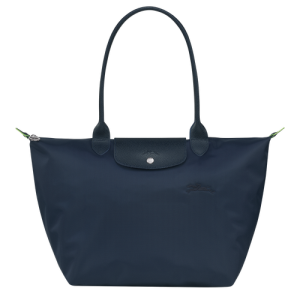 Longchamp Le Pliage Green L Canvas, Recycled canvas Women's Shoulder Bags Blue | 425-BXEKJR