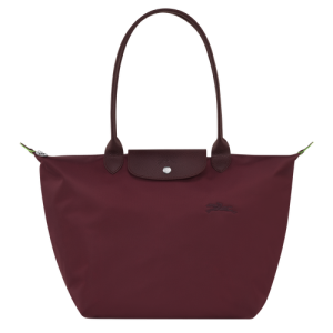 Longchamp Le Pliage Green L Canvas, Recycled canvas Women's Shoulder Bags Red | 508-UHSKLY